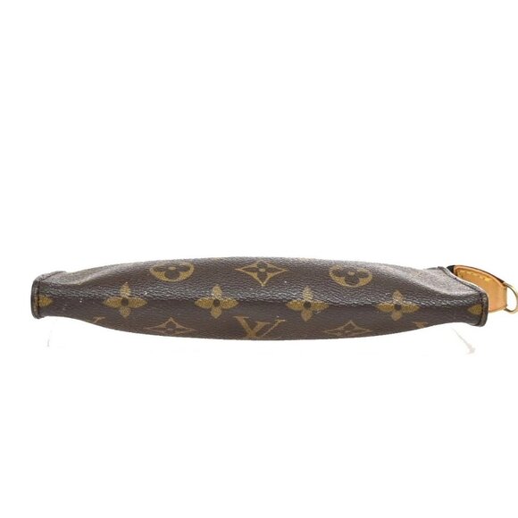 LOUIS VUITTON LV Logo Bucket GM Pouch Bag Monogram Leather Brown Gold - Picture 5 of 13